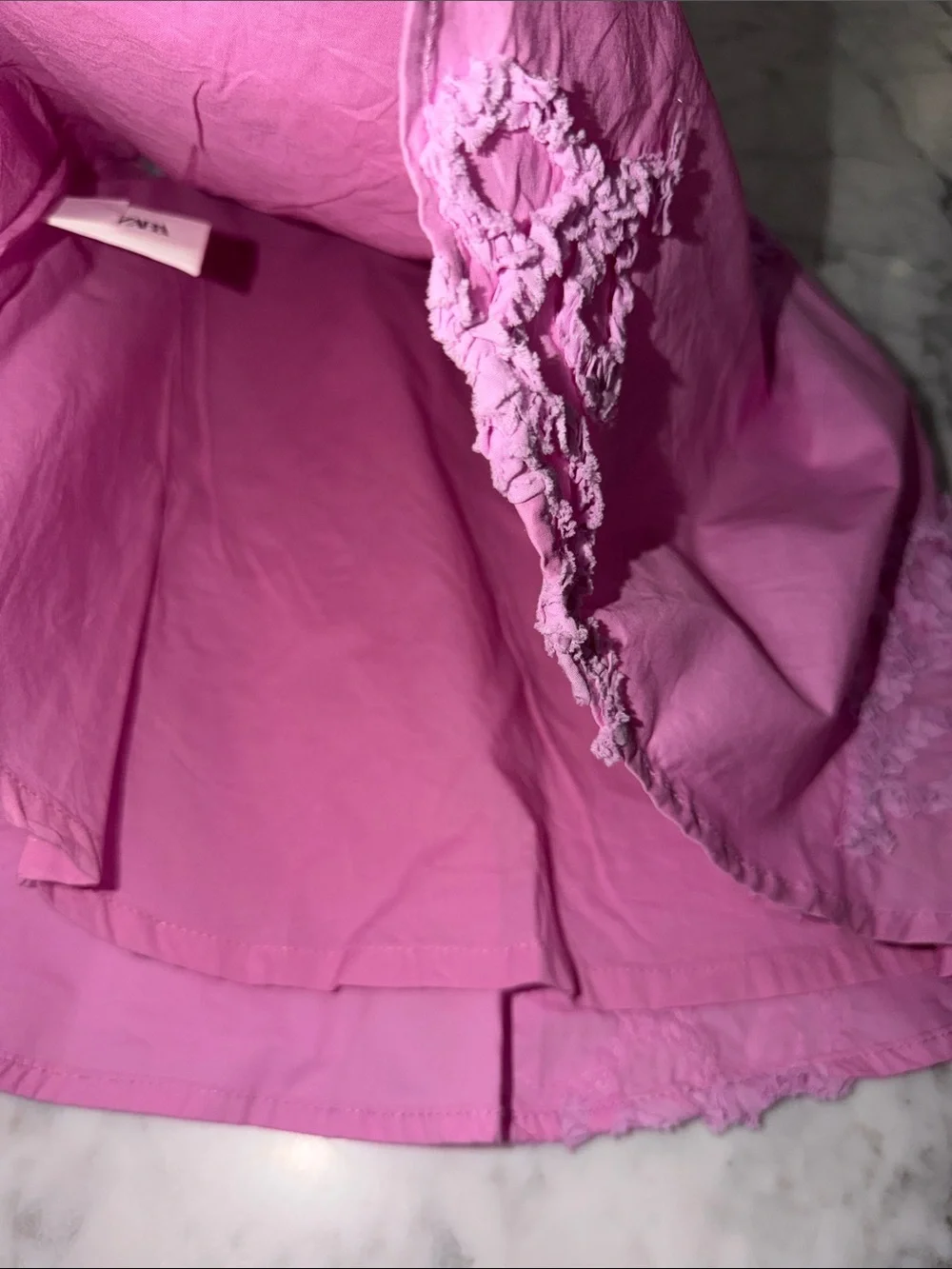 Zara Pink Sleeveless Floral Appliqué Dress 3Y